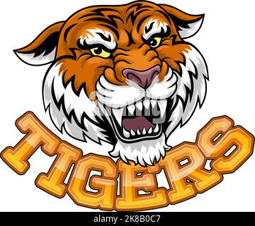 Tiger Angry Tigers Team Sport Maskottchen Roaring Stock Vektor