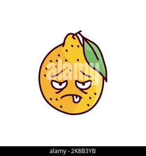 Symbol für müde Zitronenfarbe. Maskottchen der Emotionen Stock Vektor