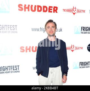 Harry Potter Schauspieler Tom Felton nimmt an der Premiere von „Burial“ beim Arrow FrightFest Teil, das am Cineworld Leicester Square in London stattfand. Dies ist ein erster großer Offic Stockfoto
