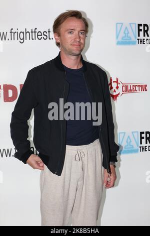 Harry Potter Schauspieler Tom Felton nimmt an der Premiere von „Burial“ beim Arrow FrightFest Teil, das am Cineworld Leicester Square in London stattfand. Dies ist ein erster großer Offic Stockfoto