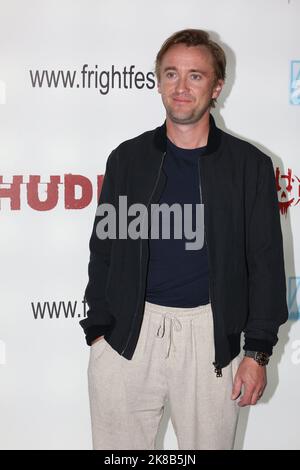 Harry Potter Schauspieler Tom Felton nimmt an der Premiere von „Burial“ beim Arrow FrightFest Teil, das am Cineworld Leicester Square in London stattfand. Dies ist ein erster großer Offic Stockfoto