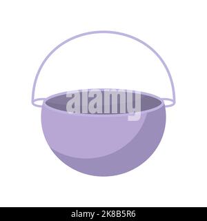 Camping Wasserkocher Vektor Illustration Symbol isoliert weißen Hintergrund. Outdoor Camp Pot und Abenteuer Reisen. Sommer Tourismus Wasserkocher und Picknick-Ausrüstung. Stock Vektor
