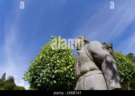 Skulpturen Teil der 70 Skulpturen von norwegischen und faroesischen Bauern und Fischern, die ursprünglich von J.G. geschnitzt wurden Grund im Schloss Fredensborg in Dänemark Stockfoto