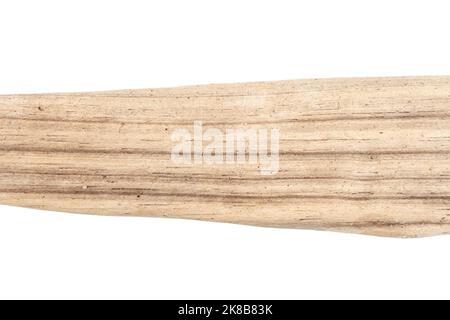 Teil aus Treibholz isoliert auf weißem Hintergrund. Stockfoto