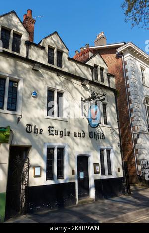 The Eagle and Child Pub, St Giles' Street, Oxford, England. Stockfoto