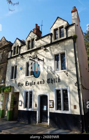 The Eagle and Child Pub, St Giles' Street, Oxford, England. Stockfoto