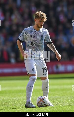 Nottingham, Großbritannien. 22. Oktober 2022. Harvey Elliott #19 von Liverpool während des Premier League-Spiels Nottingham Forest gegen Liverpool im City Ground, Nottingham, Großbritannien, 22.. Oktober 2022 (Foto von Mike Jones/Nachrichtenbilder) Kredit: Nachrichtenbilder LTD/Alamy Live Nachrichten Stockfoto