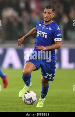 Turin, Italien, 21.. Oktober 2022. Filippo Bandinelli vom FC Empoli während des Spiels der Serie A im Allianz Stadium, Turin. Bildnachweis sollte lauten: Jonathan Moscrop / Sportimage Stockfoto