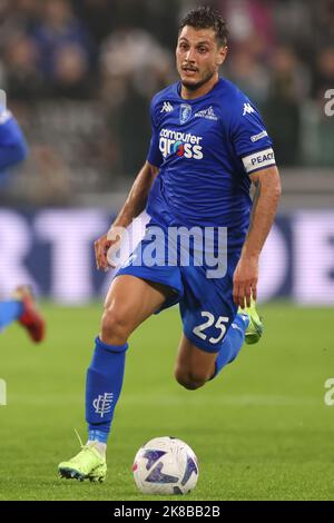 Turin, Italien, 21.. Oktober 2022. Filippo Bandinelli vom FC Empoli während des Spiels der Serie A im Allianz Stadium, Turin. Bildnachweis sollte lauten: Jonathan Moscrop / Sportimage Stockfoto