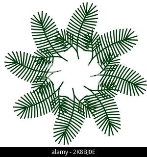 Nahtloser Rahmen mit grünen Kiefernnadeln und Kopierraum Stockfoto