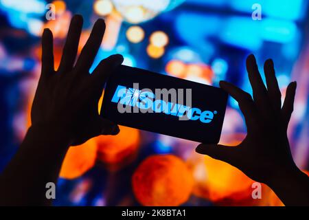 Brasilien. 22. Oktober 2022. In dieser Abbildung wird das Logo von NiSource Inc. Auf einem Smartphone-Bildschirm angezeigt. Kredit: SOPA Images Limited/Alamy Live Nachrichten Stockfoto