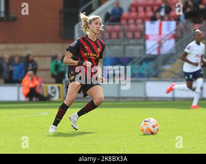 London, Großbritannien. 22. Oktober 2022. Laia Aleixandri von Manchester City Womenduring the FA Women's Super League Soccer match between Tottenham Hotspur Women and Manchester City Women at Brisbane Road in London, Britain, 22.. Oktober 2022. Quelle: Action Foto Sport/Alamy Live News Stockfoto