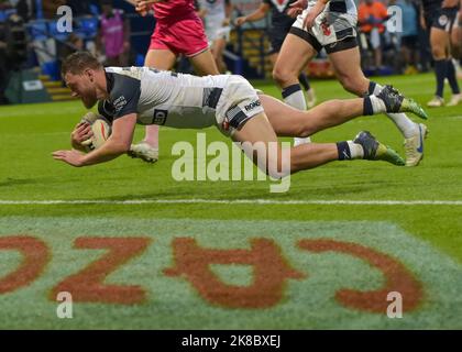 Bolton, , Großbritannien am 22. Oktober 2022. England V Frankreich : Rugby League World Cup University of Bolton Stadium, Bolton, Großbritannien während der Rugby League World Cup 2021 Gruppe Ein Spiel zwischen England V Frankreich im University of Bolton Stadium, Bolton, Großbritannien am 22. Oktober 2022 . ( Kredit: Craig Cresswell/Alamy Live News Stockfoto