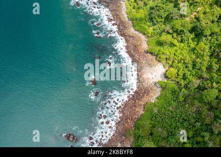 Luftansicht Der Taboga Island. Tropische Insel im Pazifik in der Nähe von Panama City, Panama. Stockfoto