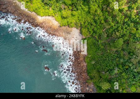 Luftansicht Der Taboga Island. Tropische Insel im Pazifik in der Nähe von Panama City, Panama. Stockfoto