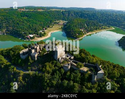 Tschechien. Aerial View Der Burg Cornstejn, Tschechien, Europa. Stockfoto