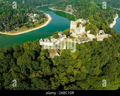 Tschechien. Aerial View Der Burg Cornstejn, Tschechien, Europa. Stockfoto