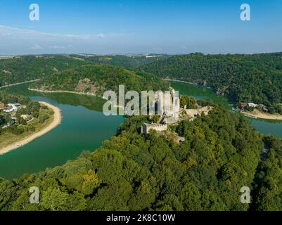 Tschechien. Aerial View Der Burg Cornstejn, Tschechien, Europa. Stockfoto