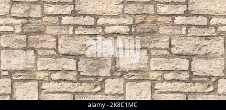 Detail der alten Steinmauer, Großbritannien. Nahtlos wiederholendes (kachelbares) Muster oder Textur Stockfoto