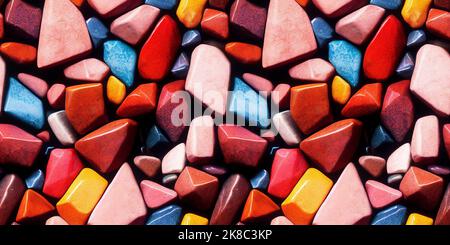 Bunt Glanz lebendige Felsen Textur, nahtlose Muster, Draufsicht Hintergrund Stockfoto