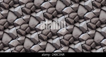 Dunkelgrauer Hintergrund von eckigen Steinen Stockfoto