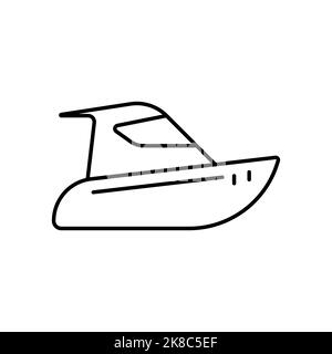 Electric Boat Icon, genießen Sie den Rand des Ozeans oder den See mit einem kleinen Boot. Stock Vektor