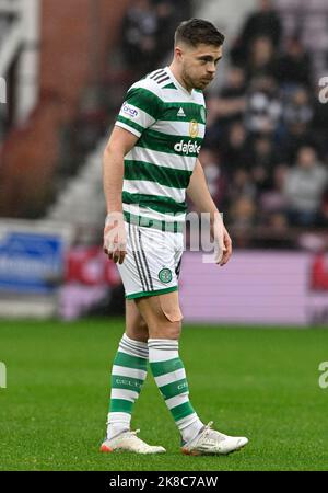 Edinburgh, Schottland, 22.. Oktober 2022. James Forrest von Celtic während des Cinch Premiership Spiels im Tynecastle Park, Edinburgh. Bildnachweis sollte lauten: Neil Hanna / Sportimage Stockfoto