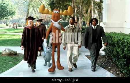 Norman Lloyd, Kel Mitchell, Kenan Thompson, Bullwinkle J. Moose Film: The Adventures of Rocky & Bullwinkle; The Adventures of Rocky and Bullwinkle (USA/DE 2000) Charaktere: Wossamotta U. President,Martin,Lewis, Regie: Des McAnuff 24 June 2000 **WARNUNG** Dieses Foto ist nur für den redaktionellen Gebrauch bestimmt und unterliegt dem Copyright von UNIVERSAL und/oder dem Fotografen, der von der Film- oder Produktionsfirma beauftragt wurde und darf nur von Publikationen im Zusammenhang mit der Bewerbung des oben genannten Films reproduziert werden. Eine obligatorische Gutschrift an UNIVERSAL ist erforderlich. Der Fotograf sollte auch bei Bekanntwerden des Fotos gutgeschrieben werden. Nein Stockfoto