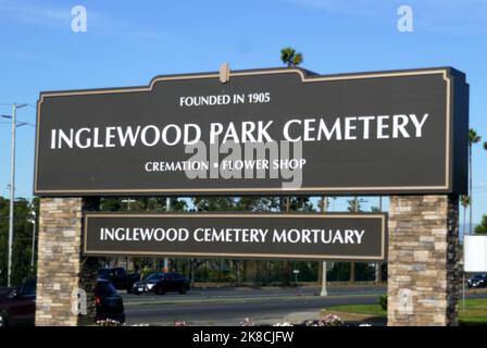 Inglewood, California, USA 19. October 2022 Inglewood Park Cemetery am 19. Oktober 2022 in Inglewood, Los Angeles, California, USA. Foto von Barry King/Alamy Stockfoto Stockfoto