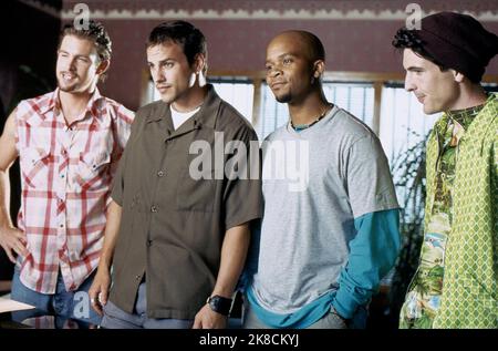 Ryan Francis, Tyler Christopher, Patrick Malone & Bev Land Film: Face the Music (2000) Charaktere: Ray,Dan,Steve (als Patrick Y. Malone) & Andy Regie: Jeff Howard 13 June 2000 **WARNUNG** Dieses Foto ist nur für redaktionelle Zwecke bestimmt und unterliegt dem Copyright der NEUEN LINIE und/oder des Fotografen, der von der Film- oder Produktionsfirma beauftragt wurde, und kann nur von Publikationen im Zusammenhang mit der Bewerbung des oben genannten Films reproduziert werden. Eine obligatorische Gutschrift für NEUE POSITION ist erforderlich. Der Fotograf sollte auch bei Bekanntwerden des Fotos gutgeschrieben werden. Ohne schriftliche Genehmigung des Films kann keine kommerzielle Nutzung gewährt werden Stockfoto