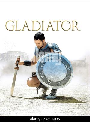 Russell Crowe Poster Film: Gladiator (USA/UK 2000) Charaktere: Maximus Regie: Ridley Scott 01 May 2000 **WARNUNG** Dieses Foto ist nur für redaktionelle Zwecke bestimmt und unterliegt dem Copyright von DREAMWORKS und/oder des Fotografen, der von der Film- oder Produktionsfirma beauftragt wurde, und kann nur von Publikationen im Zusammenhang mit der Bewerbung des oben genannten Films reproduziert werden. Eine obligatorische Gutschrift an DREAMWORKS ist erforderlich. Der Fotograf sollte auch bei Bekanntwerden des Fotos gutgeschrieben werden. Ohne schriftliche Genehmigung der Film Company kann keine kommerzielle Nutzung gewährt werden. Stockfoto