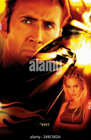 Nicolas Cage & Angelina Jolie Film: Gone in 60 Sekunden; Gone in Sixty Sekunden (USA 2000) Charaktere: Memphis Raines & Sara „Sway“ Wayland Regie: Dominic Sena 05 June 2000 **WARNUNG** Dieses Foto ist nur für den redaktionellen Gebrauch bestimmt und unterliegt dem Copyright von TOUCHSTONE-BILDERN und/oder dem Fotografen, der von der Film- oder Produktionsfirma beauftragt wurde und darf nur von Publikationen im Zusammenhang mit der Bewerbung des oben genannten Films reproduziert werden. Eine obligatorische Gutschrift für DIE TOUCHSTONE-BILDER ist erforderlich. Der Fotograf sollte auch bei Bekanntwerden des Fotos gutgeschrieben werden. Ohne schriftliche Genehmigung kann keine kommerzielle Nutzung gewährt werden Stockfoto
