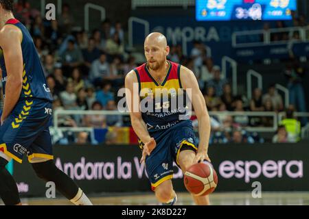 Andorra La vella, Andorra : 22 2022. Oktober : THOMAS SCHREINER BCA im Einsatz beim Liga-LEB-Oro-Spiel zwischen Mora Banc Andorra BC und Caceres Basket , Stockfoto