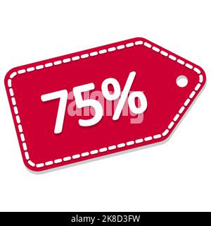 75 % Rabatt. Black Friday Sale Illustration. Vektor-Tag. Stock Vektor