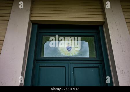 Cataldo Mission, eine alte Jesuitenmissionskirche im Idaho Panhandle, ältestes Gebäude in Idaho Stockfoto