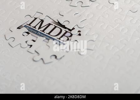 Illustrative Editorial von 1MDB Skandal Konzept - 1Malaysia Entwicklung Berhad Strafverfahren-mit Kopierraum. Stockfoto