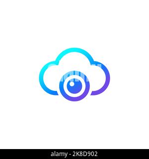 Kamera- und Cloud-Vektor-Logo Stock Vektor