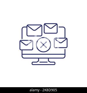 Symbol für E-Mail-Nachrichten oder E-Mail-Zeile löschen Stock Vektor