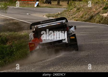 Katalonien, Spanien. 22. Oktober 2022. Elfyn EVANS, Scott MARTIN, TOYOTA GAZOO RACING Credit: Independent Photo Agency/Alamy Live News Stockfoto