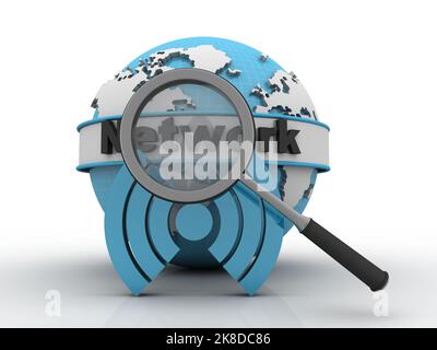 3D Abbildung WIFI Symbol suchen Stockfoto