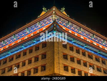 Southeast Corner Watchtower Dongbianmen Ming City Wall Ruins Park Peking China US-Marineinfanteristen gingen in Boxer Rebellion rüber. Stockfoto