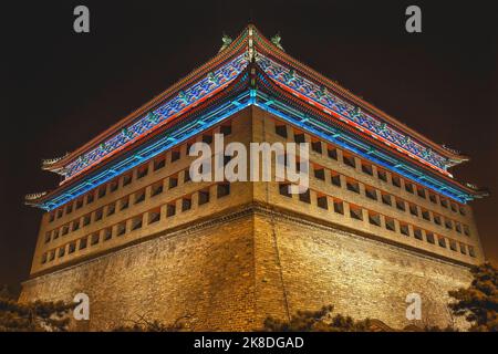 Southeast Corner Watchtower Dongbianmen Ming City Wall Ruins Park Peking China US-Marineinfanteristen gingen in Boxer Rebellion rüber. Stockfoto