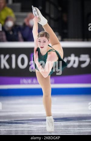 Norwood, Massachusetts, USA. 22.. Oktober 2022. Gracie Gold der US-Schlittschuhe während des Womens Short-Programms beim ISU-Eiskunstlauf-Skate-America-Wettbewerb am 22. Oktober 2022 in Norwood, USA. Kredit: Mathieu Belanger/AFLO/Alamy Live Nachrichten Stockfoto