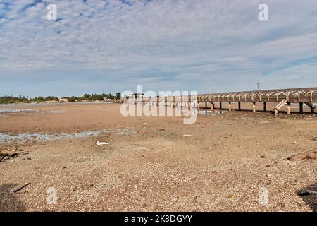 Die Brücke im Dorf auf der Insel Fadiouth, Senegal Stockfoto