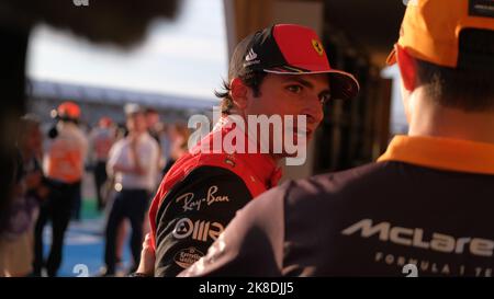 Austin, TX, USA. 22. Oktober 2022. 22. Okt 2022: Carlos Sainz (55) während des Formel 1 Aramco United States Grand Prix in Austin, TX. Jason Pohuski/BMR (Bildquelle: © Jason Pohuski/BMR via ZUMA Press Wire) Stockfoto