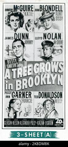 DOROTHY McGuire JOAN BLONDLL JAMES DUNN LLOYD NOLAN PEGGY ANN GARNER und TED DONALDSON in A TREE GROWS IN BROOKLYN 1945 Regie ELIA KAZAN Roman Betty Smith Musik Alfred Newman Produzent Louis D. Lightton Twentieth Century Fox Stockfoto