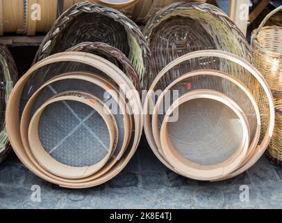 Traditionelle Art Sieb Holz Stockfoto