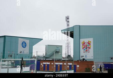 Liverpool, Großbritannien. 23. Oktober 2022. Liverpool, England, Oktober 23. 2022: Das Äußere des Prenton Park vor dem Barclays Womens Super League Fußballspiel zwischen Liverpool und Arsenal im Prenton Park in Liverpool, England. (James Whitehead/SPP) Quelle: SPP Sport Press Foto. /Alamy Live News Stockfoto