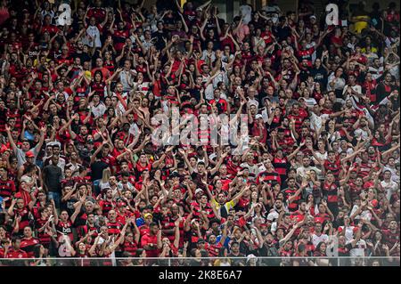 Belo Horizonte, Brasilien. 22. Oktober 2022. Flamengo-Fans, während des Spiels zwischen America Mineiro und Flamengo, für die 33. Runde der Campeonato Brasileiro Serie A 2022, in der Arena Independencia, an diesem Samstag 22. 30761 (Gledston Tavares/SPP) Quelle: SPP Sport Press Photo. /Alamy Live News Stockfoto