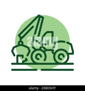 Farbsymbol für Stumpf entfernen. Gartenservice. Stock Vektor